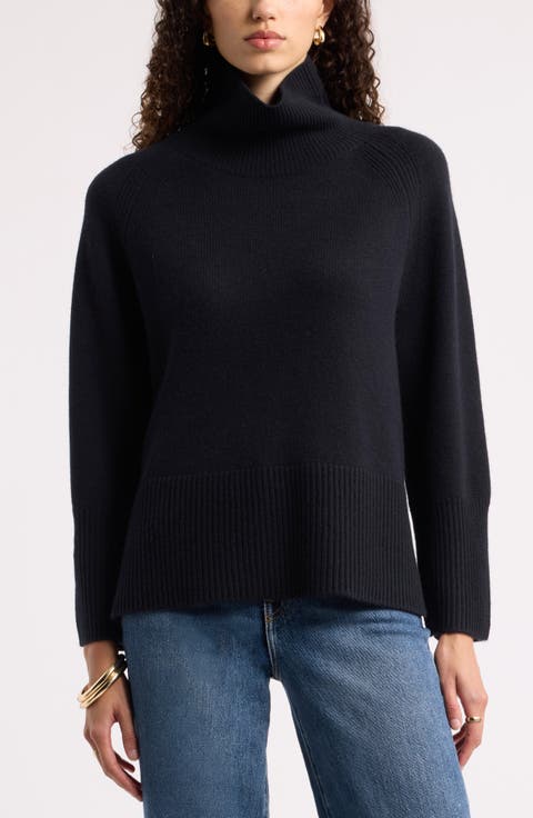 Wool & Cashmere Raglan Turtleneck Sweater