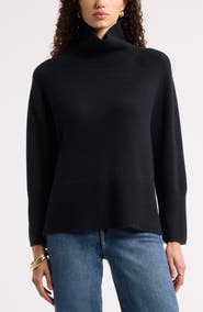 Nordstrom Wool & Cashmere Raglan Turtleneck Sweater
