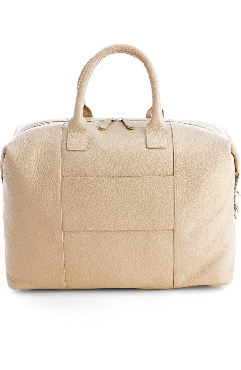 ROYCE New York Weekend Leather Duffle Bag, Alternate, color, Taupe