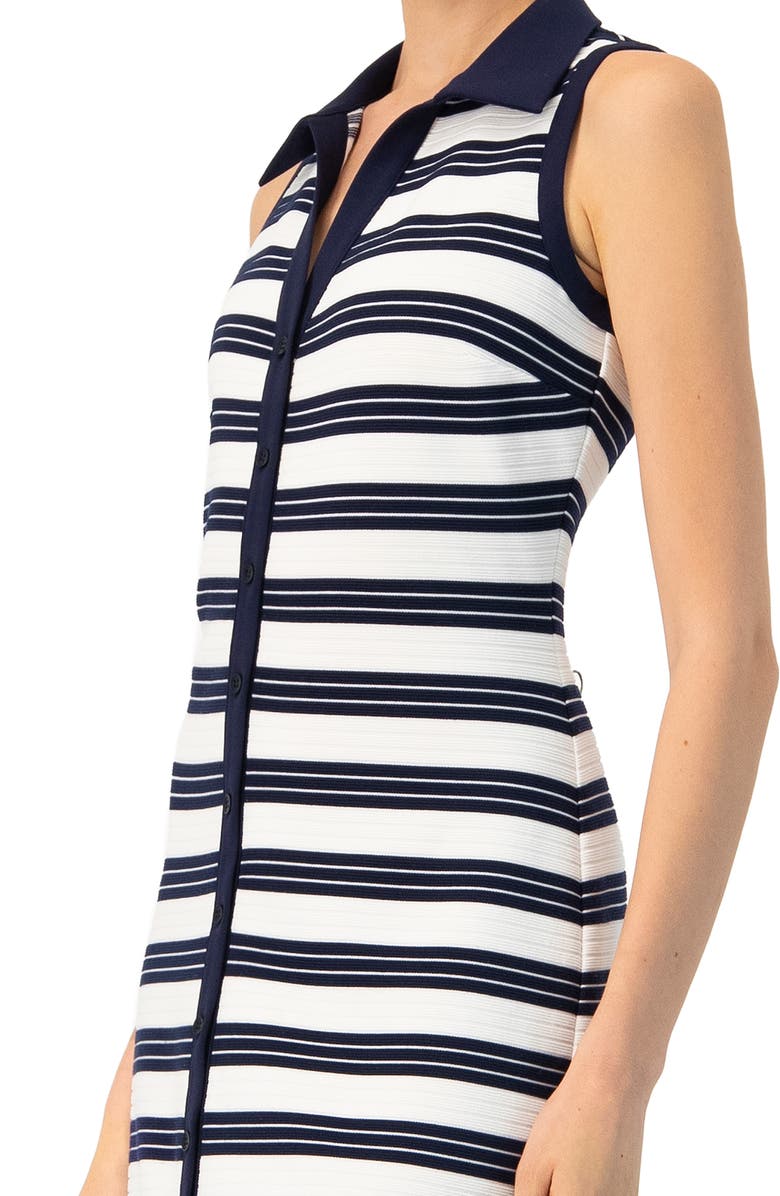 IVONNE Sleeveless Striped long Dress, Alternate, color, Navy Blue
