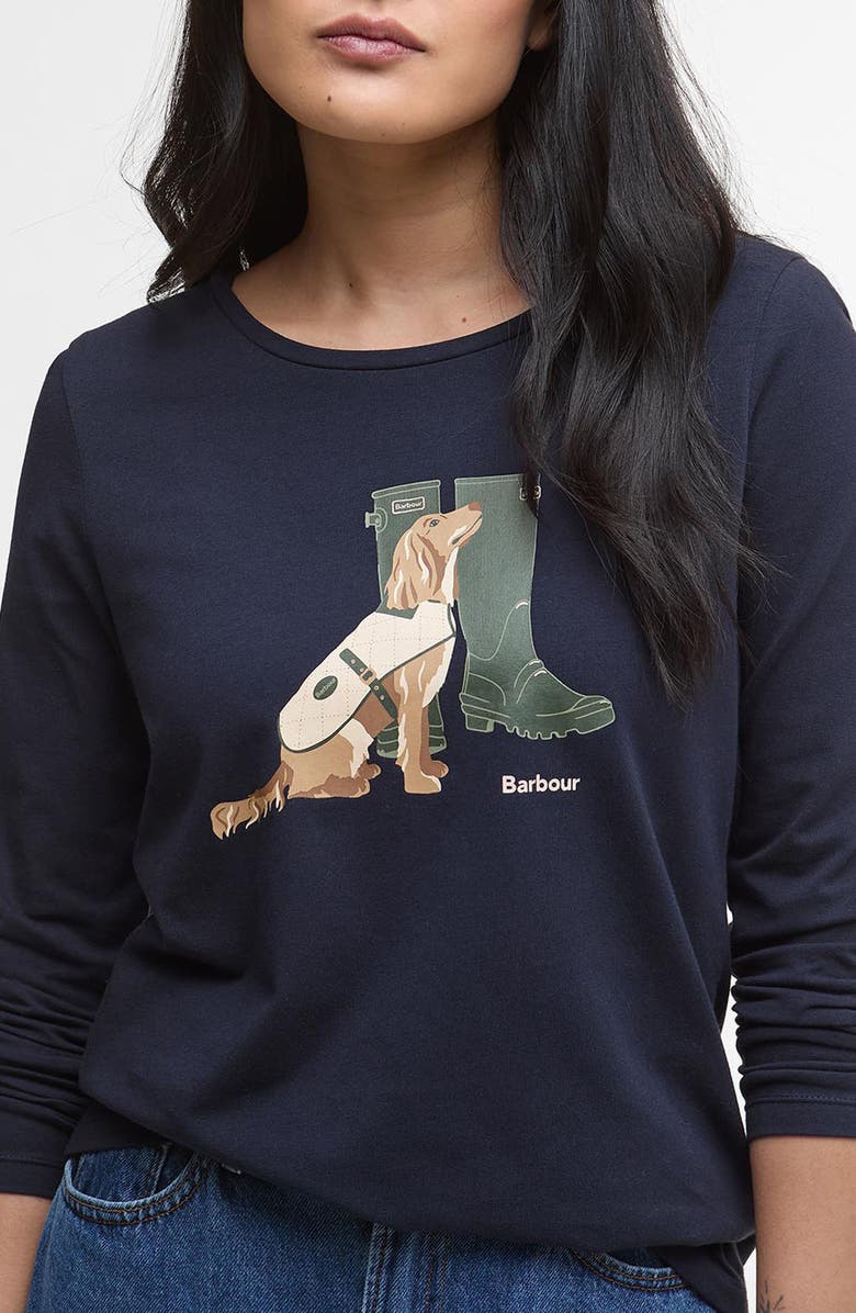 Barbour Hedley Long Sleeve Cotton Graphic T-Shirt, Alternate, color, Navy