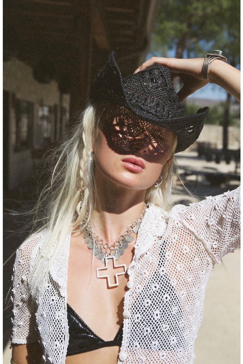 Kubai Goddess Statement Collar Necklace, Alternate, color, SILVER
