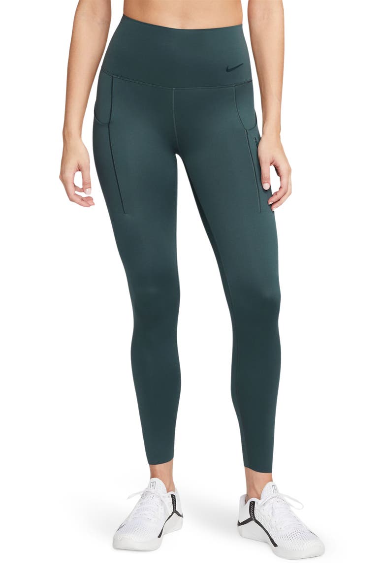 Dri-FIT Go High Waist 7/8 Leggings, Main, color, DEEP JUNGLE/ BLACK