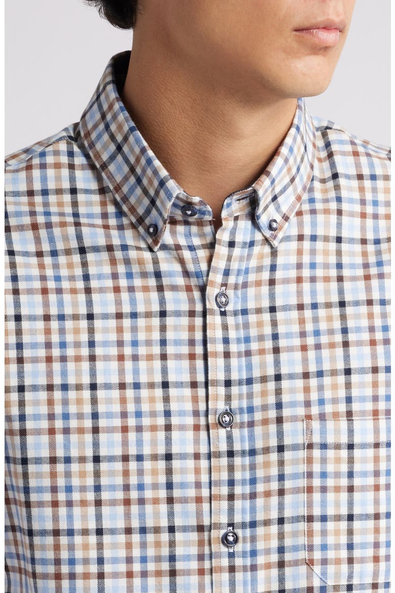 Daniel Check Flannel Button-Down Shirt, Alternate, color, 22-DARK NAVY