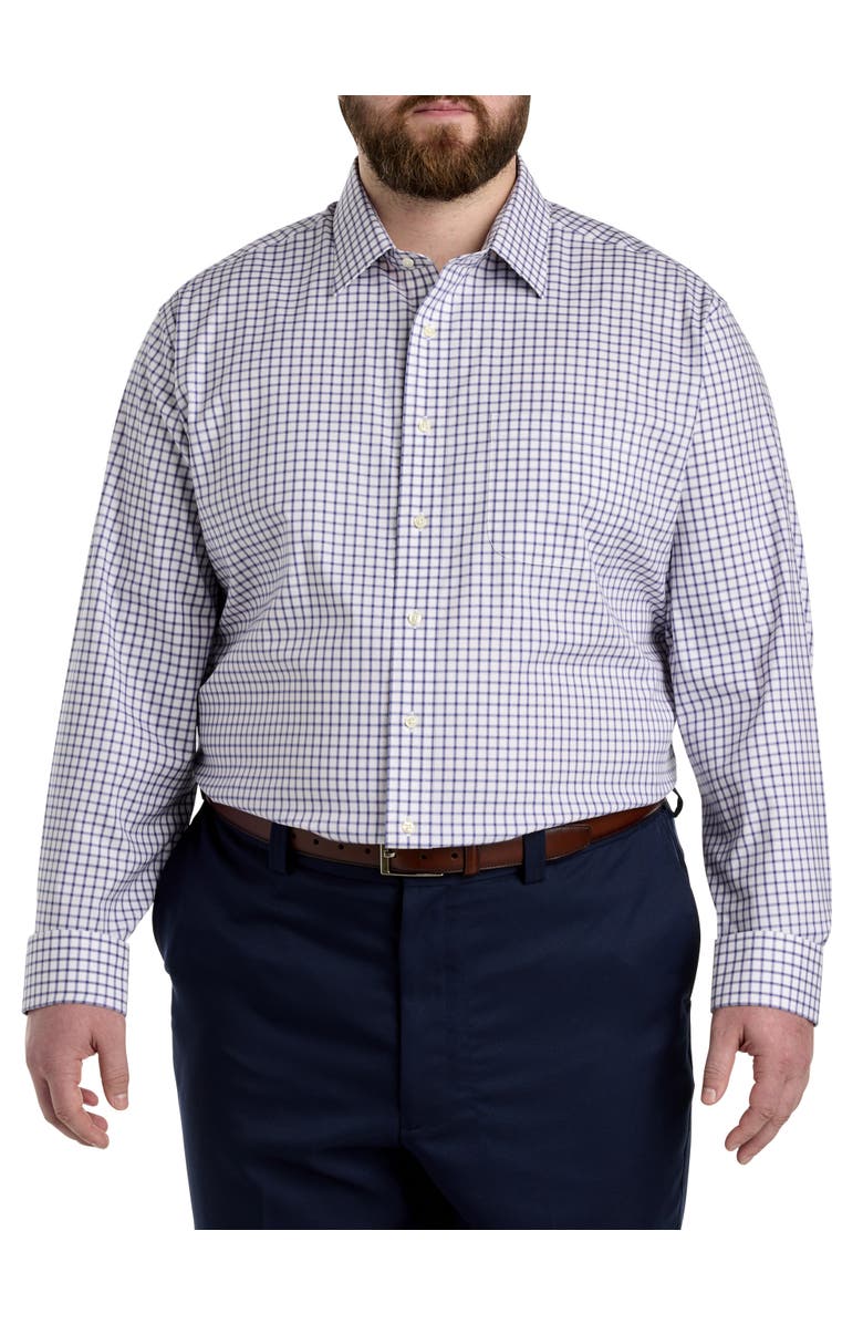 Brooks Brothers Non-Iron Check Dress Shirt, Alternate, color, Navy