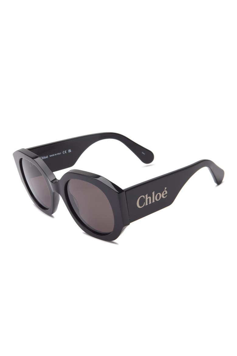 53mm Round Sunglasses, Alternate, color, BLACK BLACK GREY