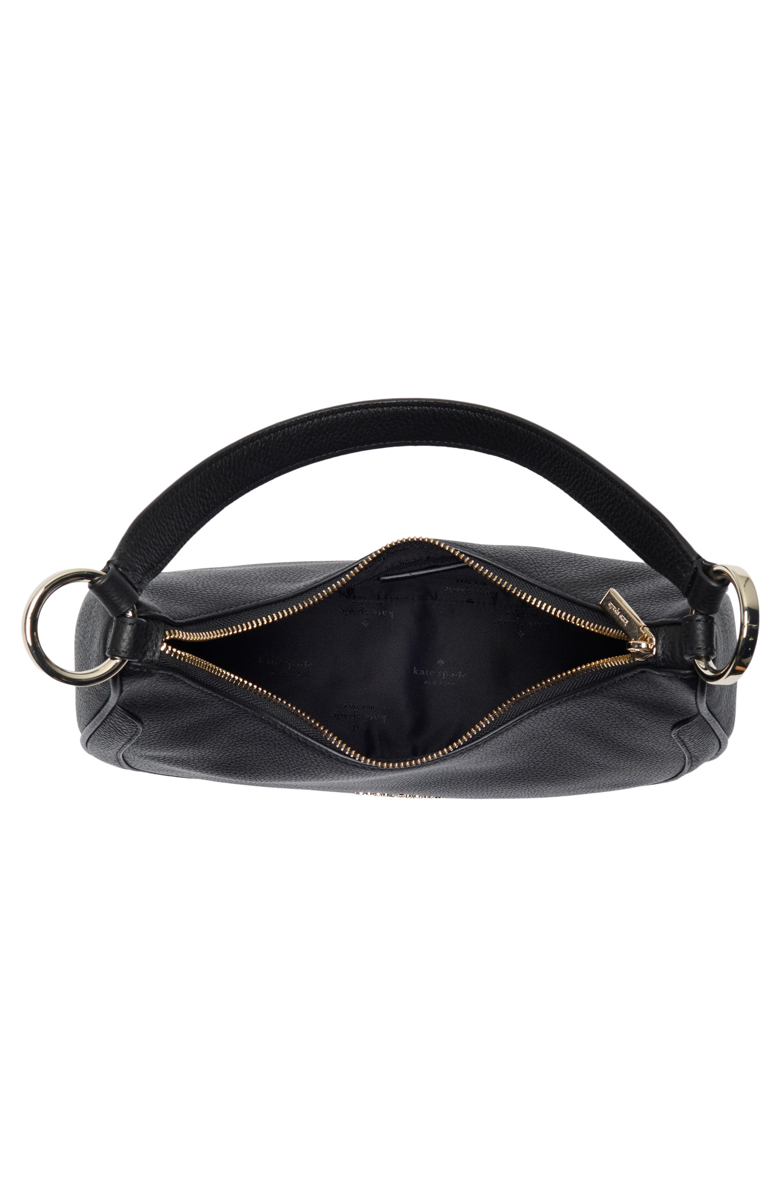 Kate Spade New York Leila Pebbled Leather Shoulder Bag, Alternate, color, Black