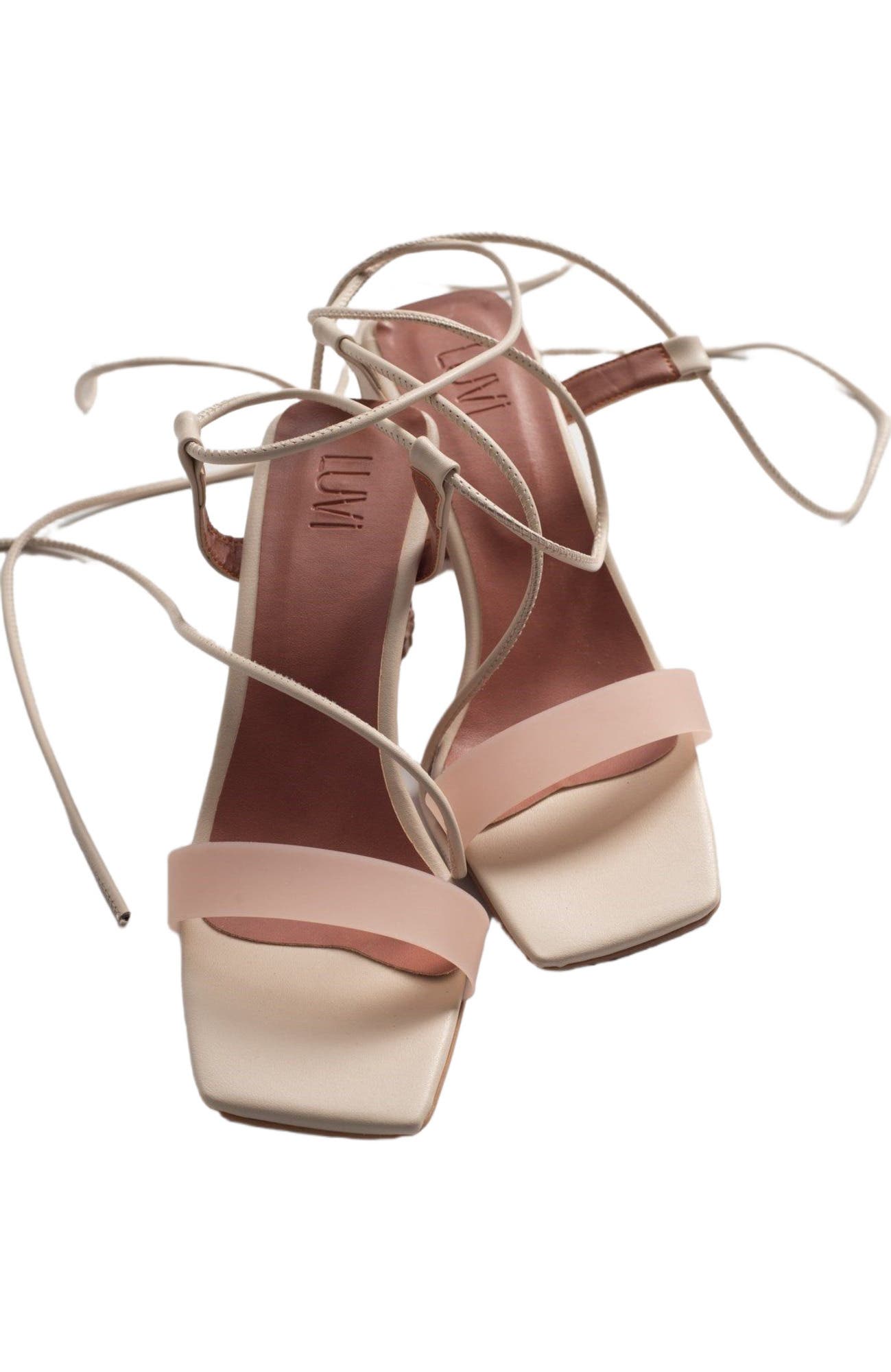 Rhea Block Heel Sandal, Main, color, Beige Faux Leather