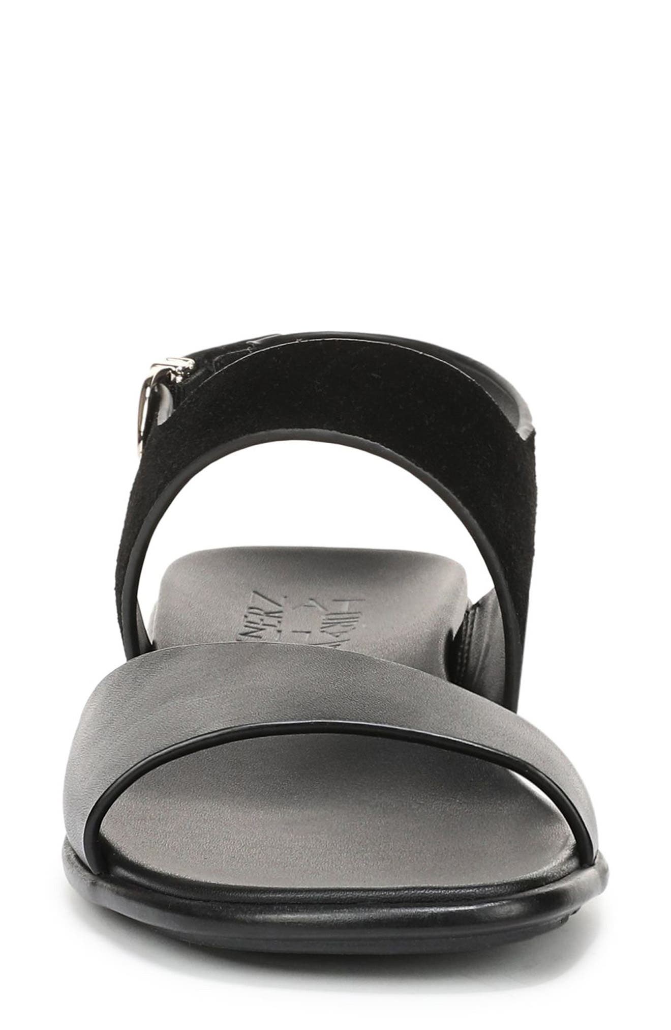 Brie Sandal, Alternate, color, BLACK LEATHER/ SUEDE