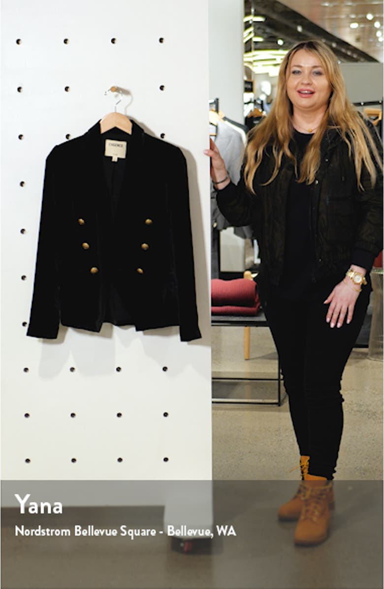 Kenzie Double Breasted Velvet Blazer, sales video thumbnail