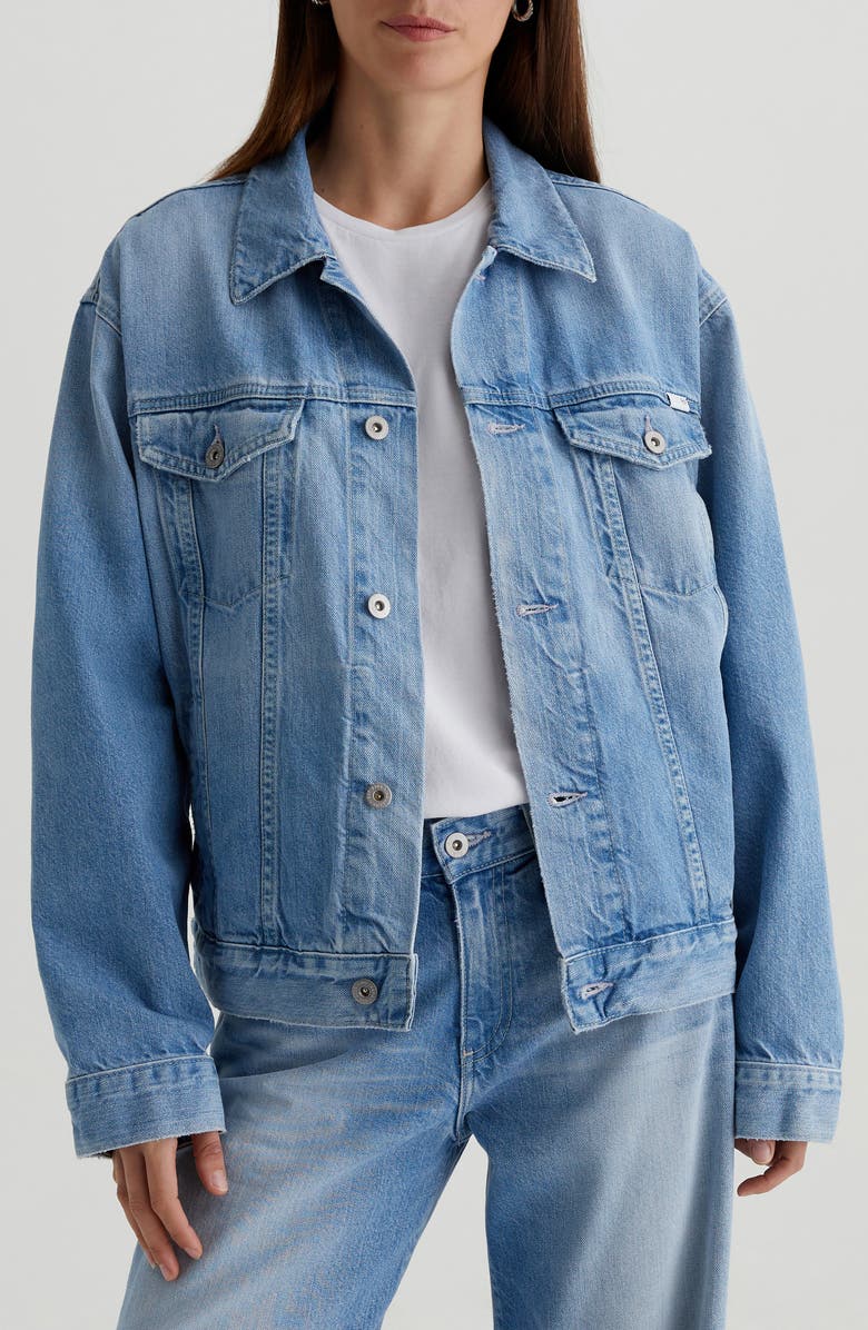 AG Ramie Denim Jacket, Main, color, Siren