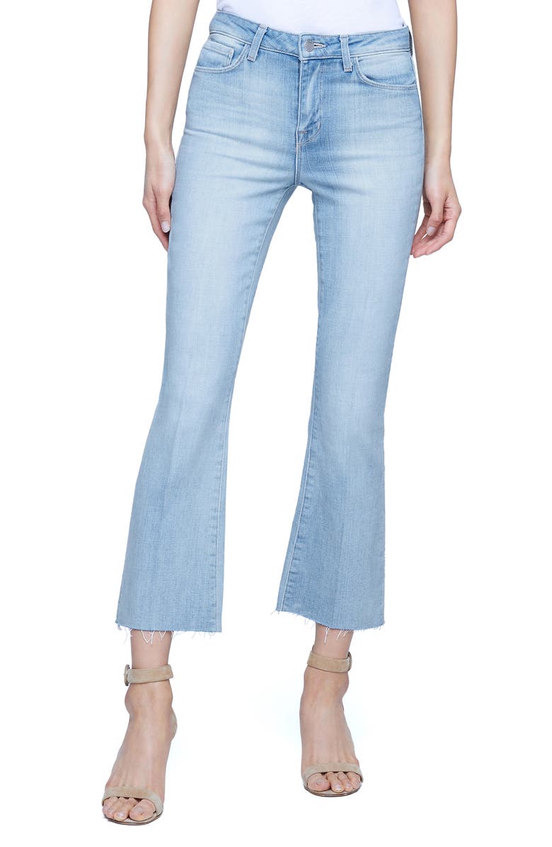 L'AGENCE Kendra High Waist Crop Flare Jeans, Main, color,
