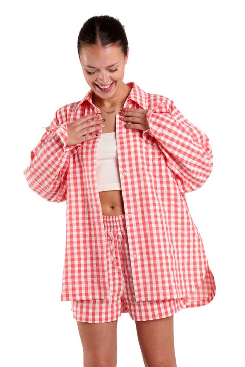 Yew Striped Ethical-Cotton Pajama Shirt
