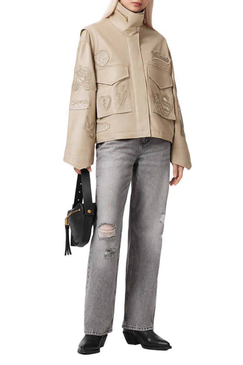 Logo Patch Jacket, Alternate, color, TAUPE BROWN