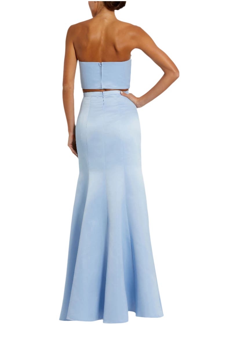 Strapless Bow Top and Mermaid Skirt 2 Piece Set Gown, Alternate, color, Powder Blue