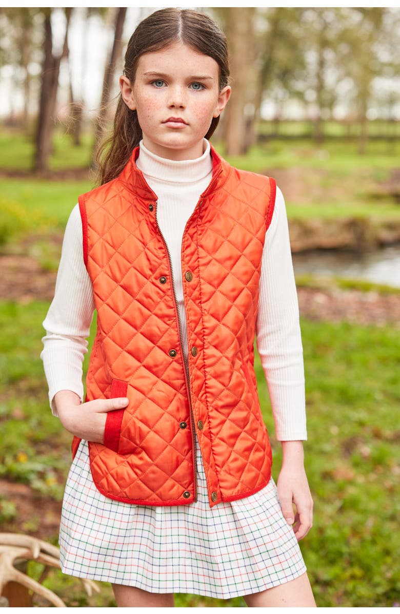 Little English Kids' Classic Quilted Vest, Alternate, color, Orange