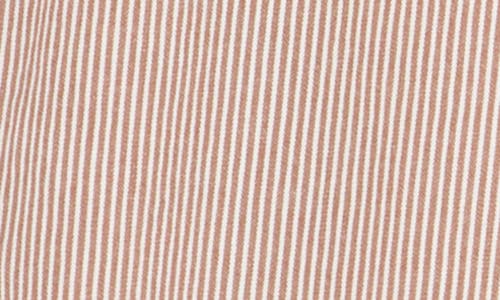 Democracy Railroad Stripe Barrel Leg Pants In Cf - Coffee Stripe
