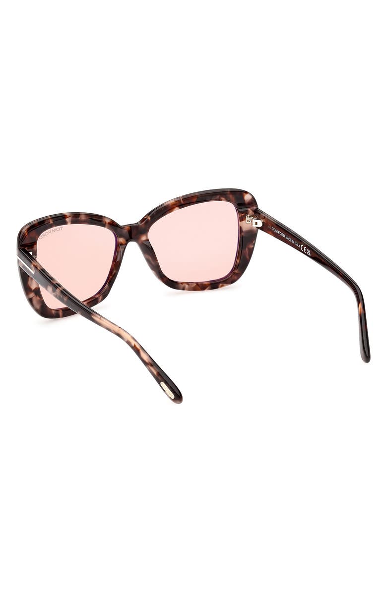 TOM FORD 55mm Butterfly Sunglasses, Alternate, color, Colored Havana / Violet