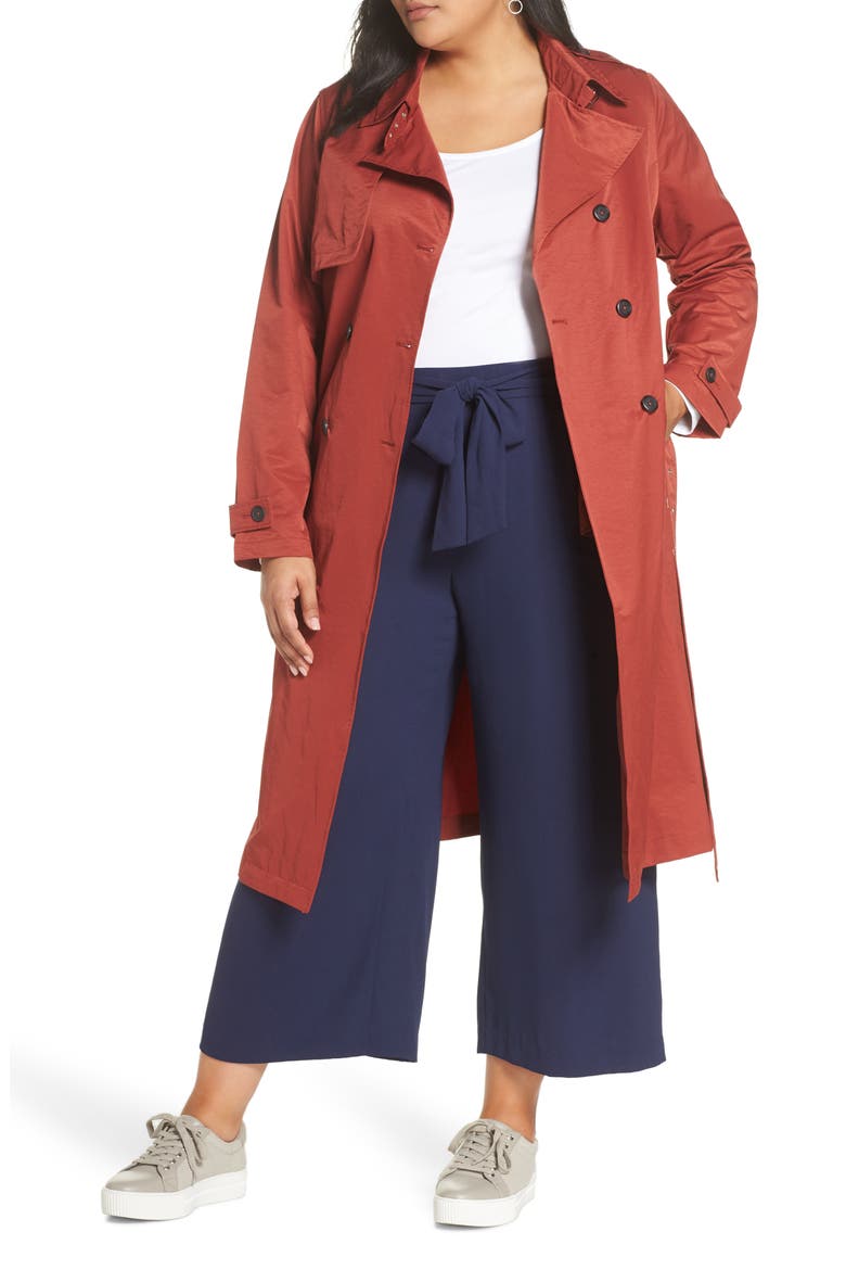 Double Breasted Trench Coat, Main, color, TERRACOTTA