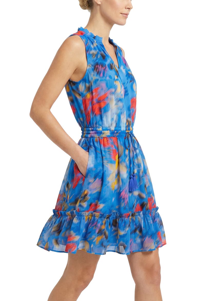 Beth Smock Waist Cotton Short Dress, Alternate, color, Larkspur Bay
