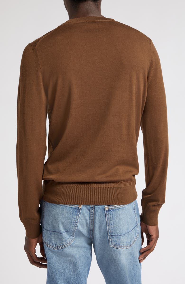 TOM FORD Fine Gauge Merino Wool Sweater, Alternate, color, Wood