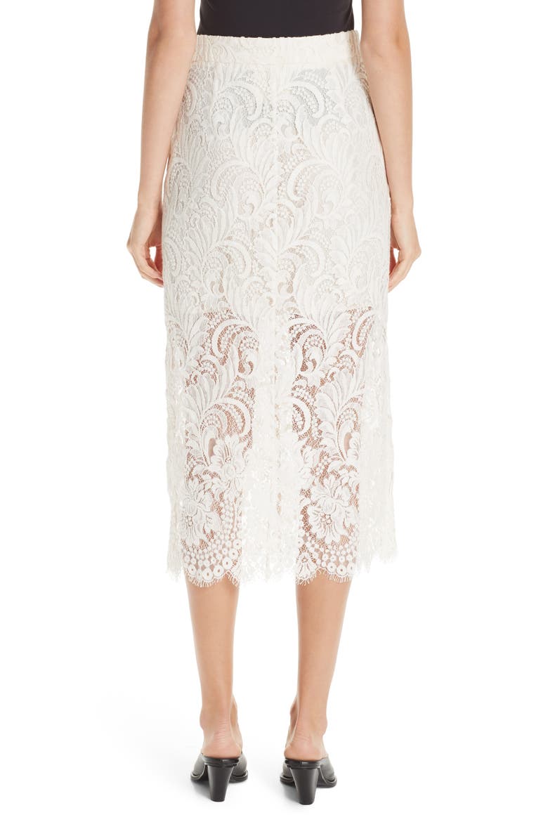 Lace Overlay Midi Pencil Skirt, Alternate, color, IVORY