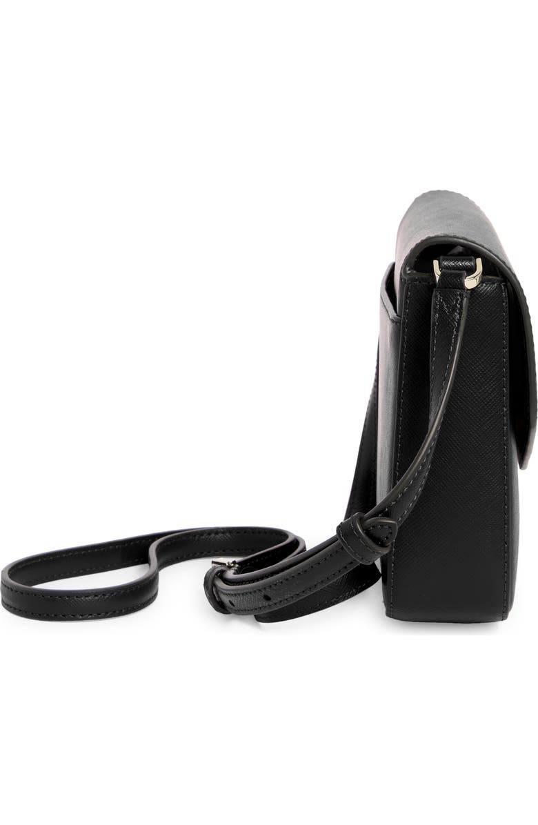 Kate Spade New York envelope flap leather crossbody bag, Alternate, color, Black