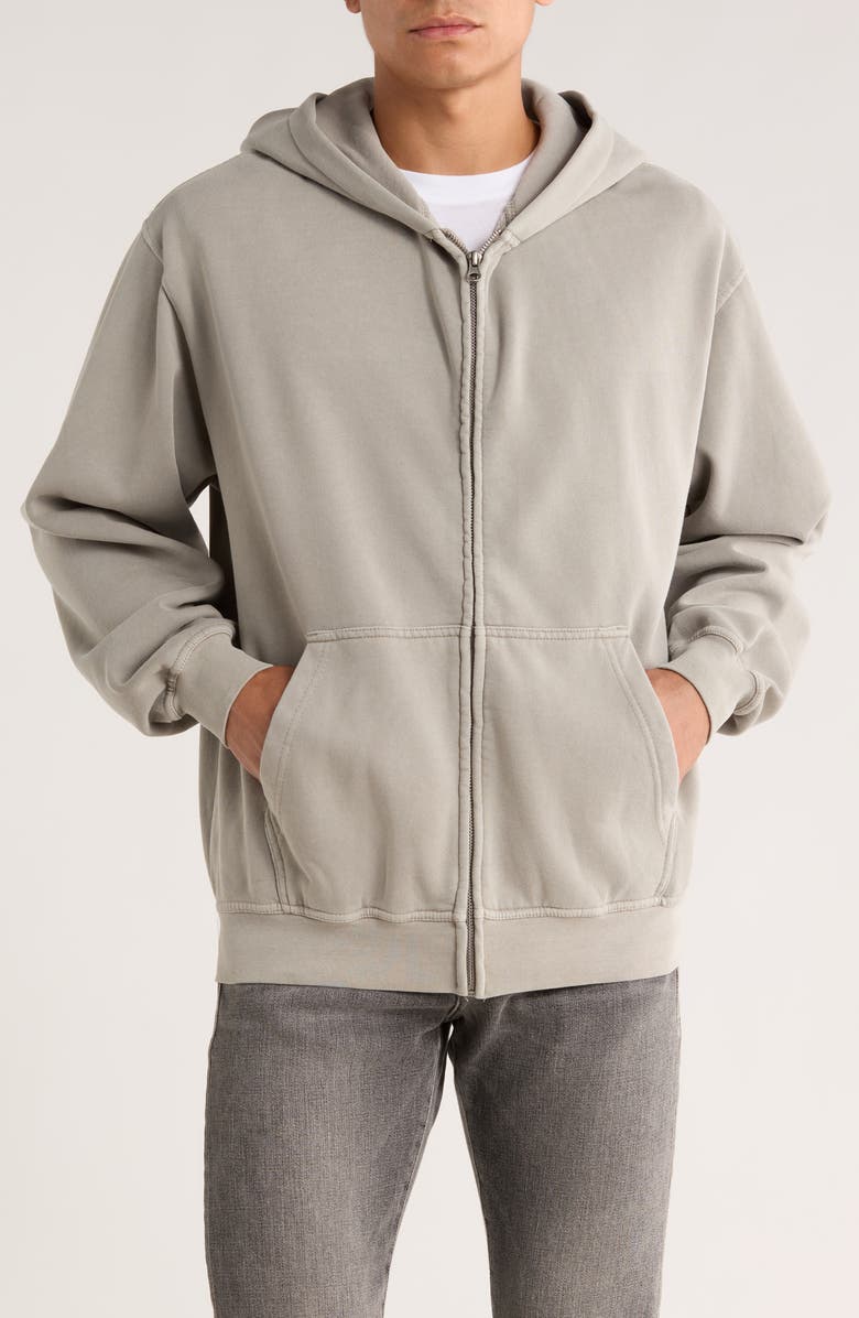 PacSun Solid Zip Hoodie, Main, color, Gray