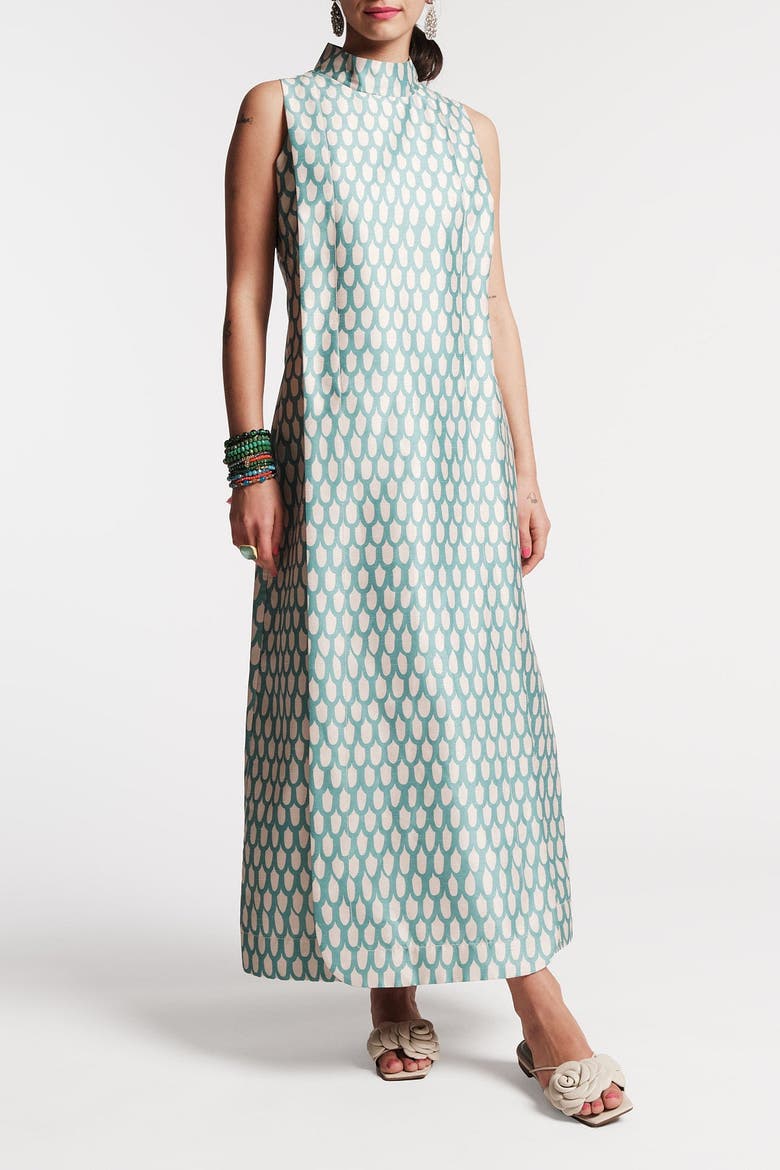 Carlyle Maxi Loop Print Dress, Main, color, Air Blue/Oyster