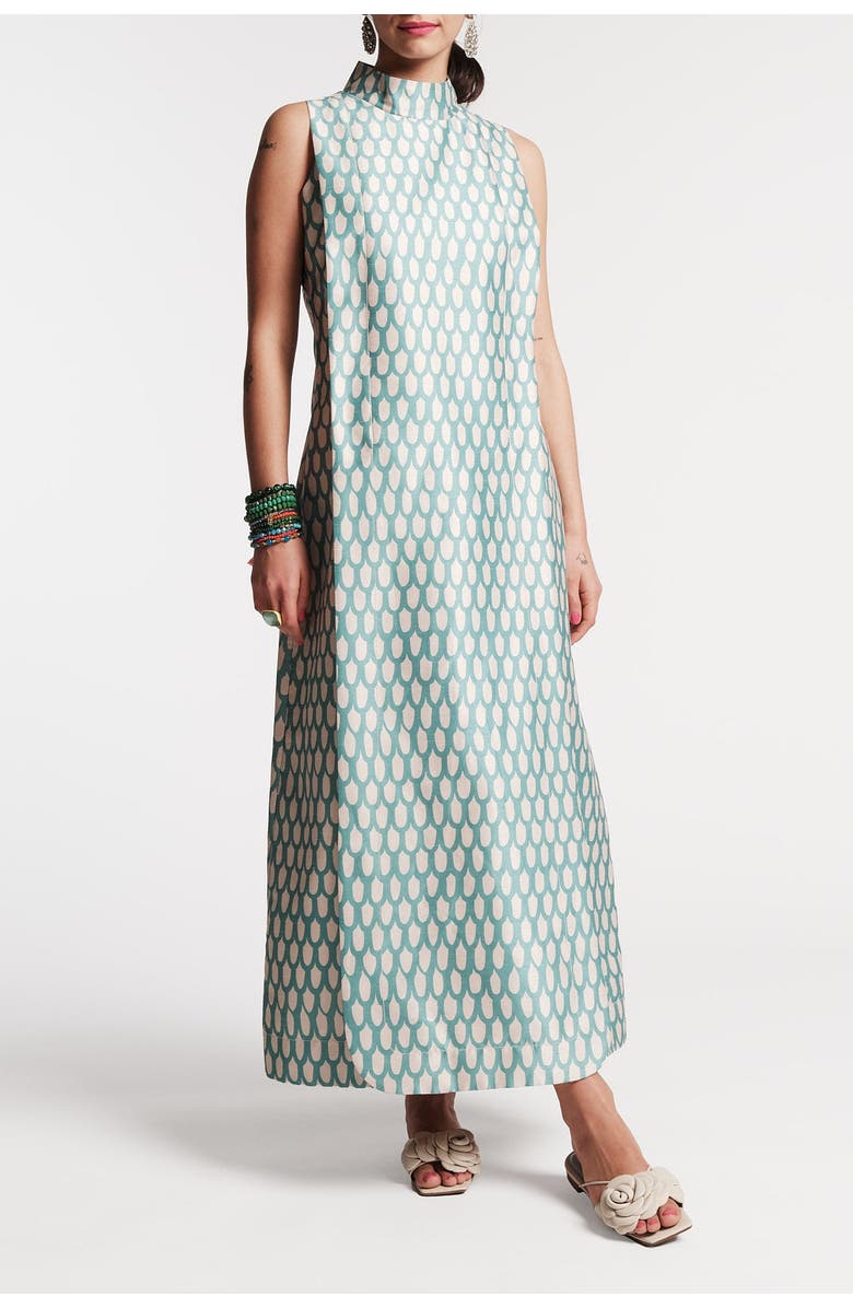 Frances Valentine Carlyle Maxi Loop Print Dress, Main, color, Air Blue/Oyster