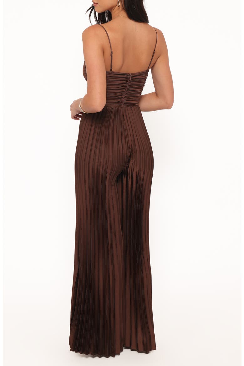 Angelique Pleated Jumpsuit, Alternate, color, CHOCOLATE BROWN