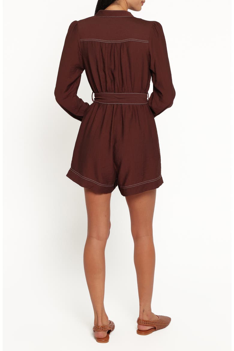 Benni Long Sleeve Romper, Alternate, color, CHOCOLATE