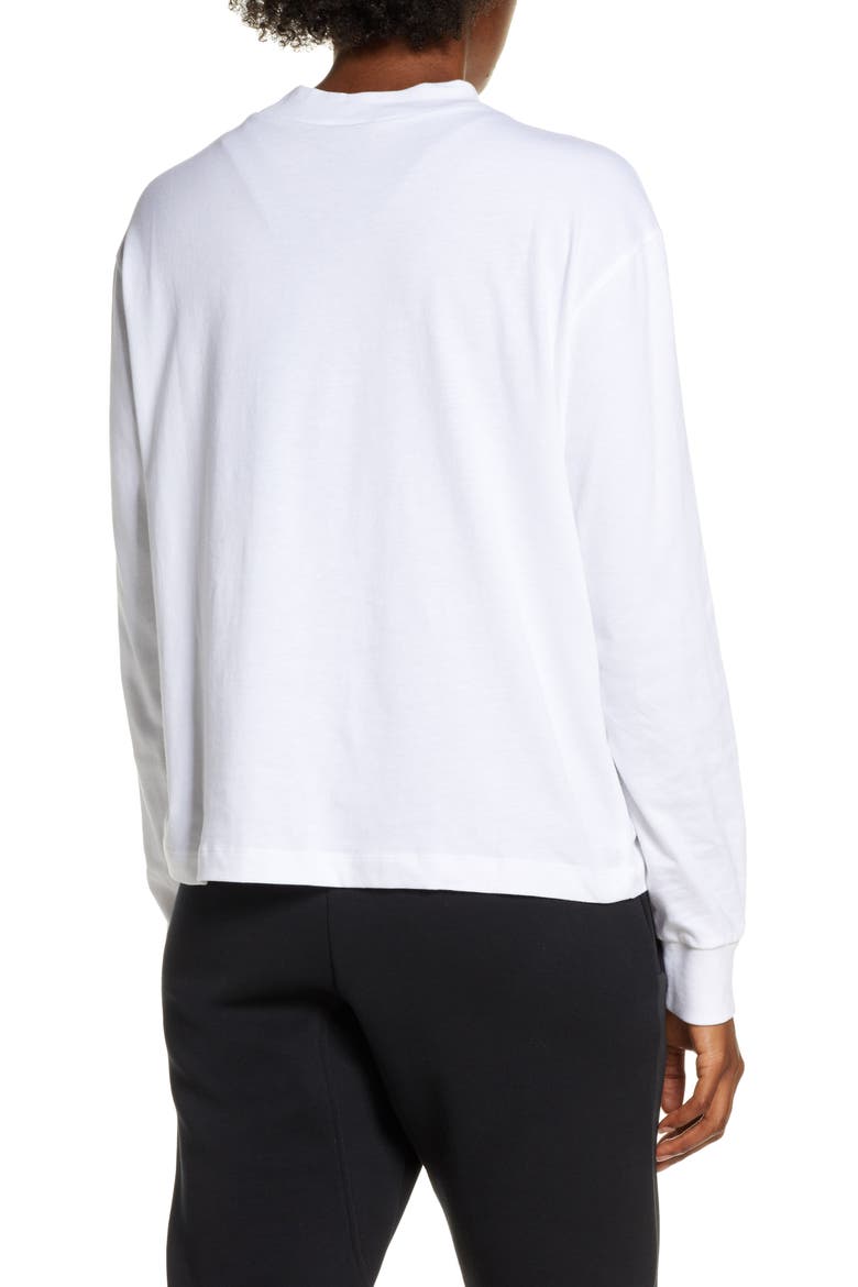 Essential Mock Neck Long Sleeve Tee, Alternate, color, WHITE/ BLACK