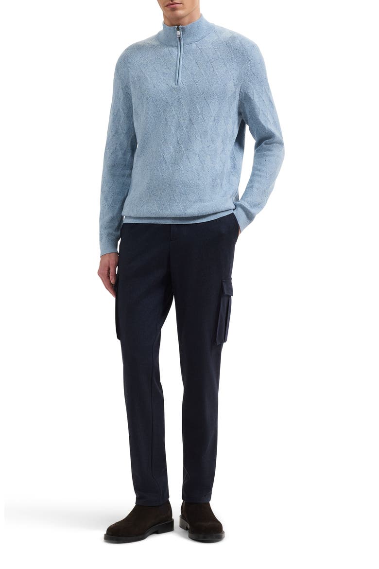 Wool & Cashmere Blend Quarter Zip Sweater, Alternate, color, HAZY BLUE