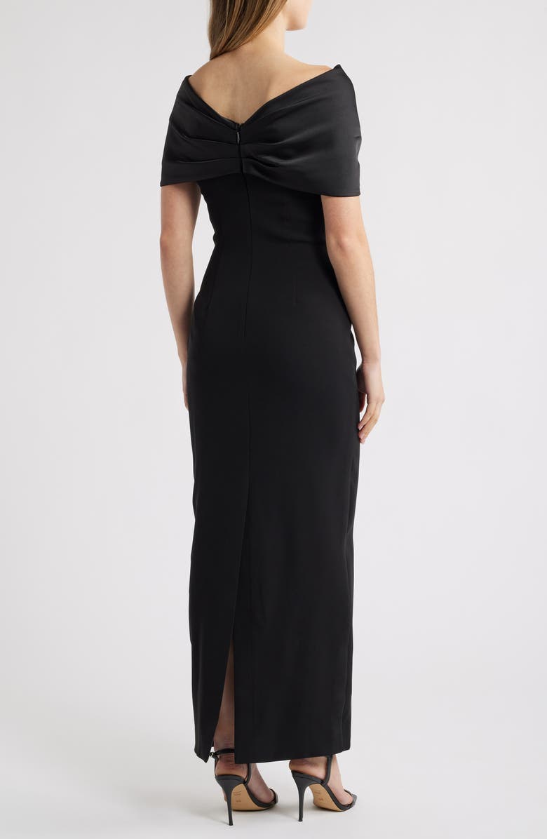 Sonya Moda Belluno Off the Shoulder Column Gown, Alternate, color, Black