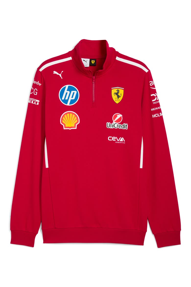 x 2025 Scuderia Ferrari HP Driver Quarter Zip Pullover, Alternate, color, DARK CHERRY