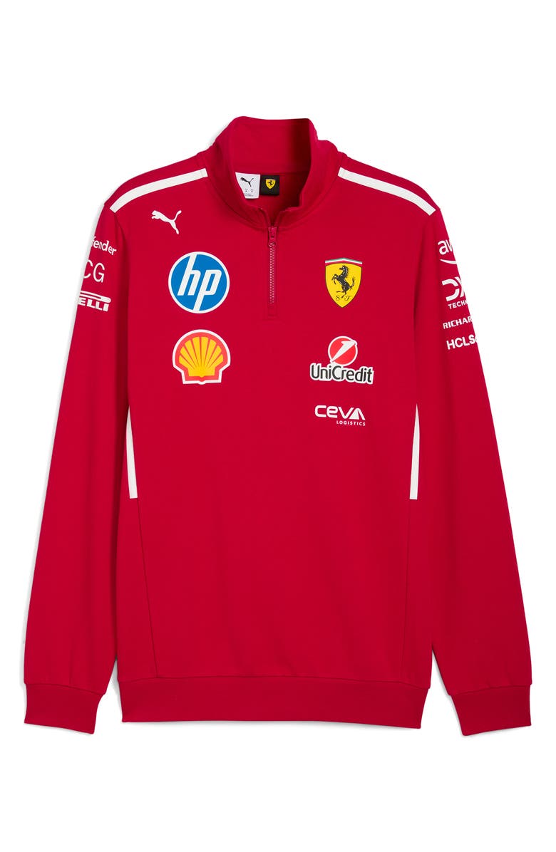 PUMA x 2025 Scuderia Ferrari HP Driver Quarter Zip Pullover, Alternate, color, Dark Cherry