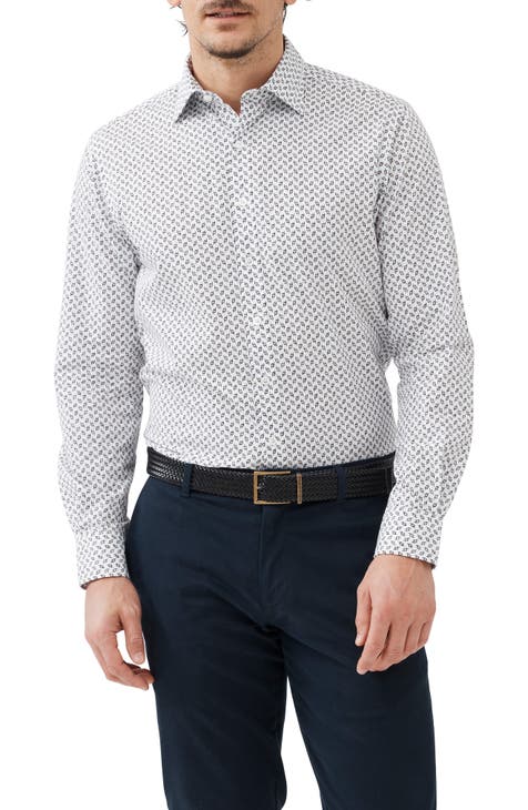 Lakeswood Geo Print Cotton Button-Up Shirt