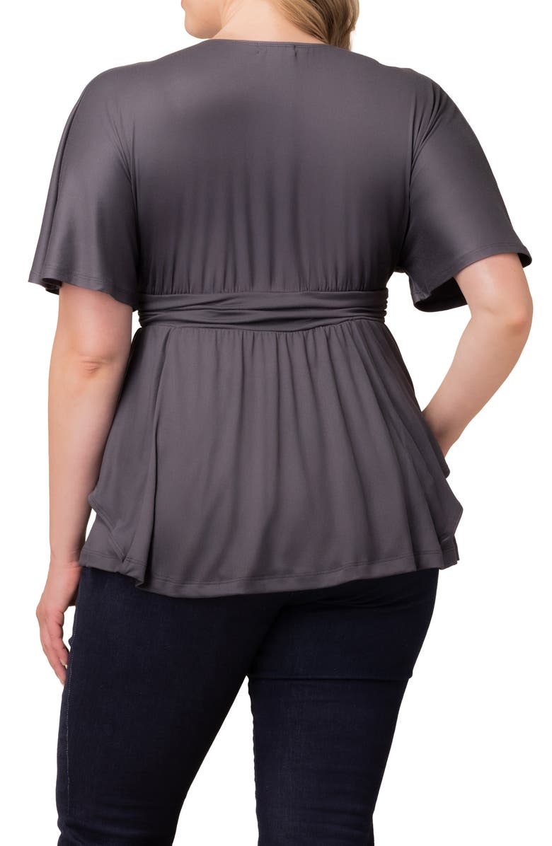 Kiyonna Promenade Top, Alternate, color, Charcoal Grey