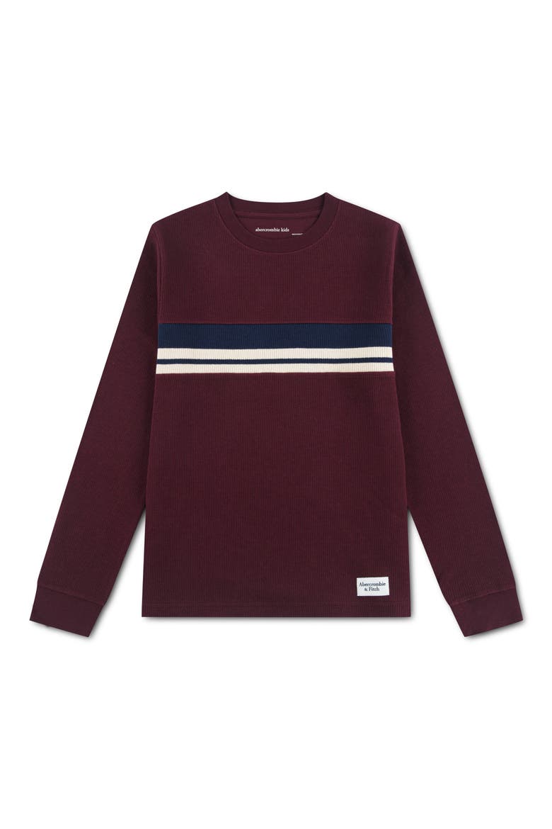 Kids' Striped Long Sleeve Rib Knit Top, Main, color, FIG