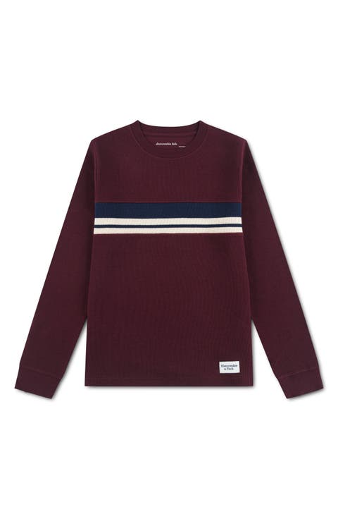 Kids' Striped Long Sleeve Rib Knit Top