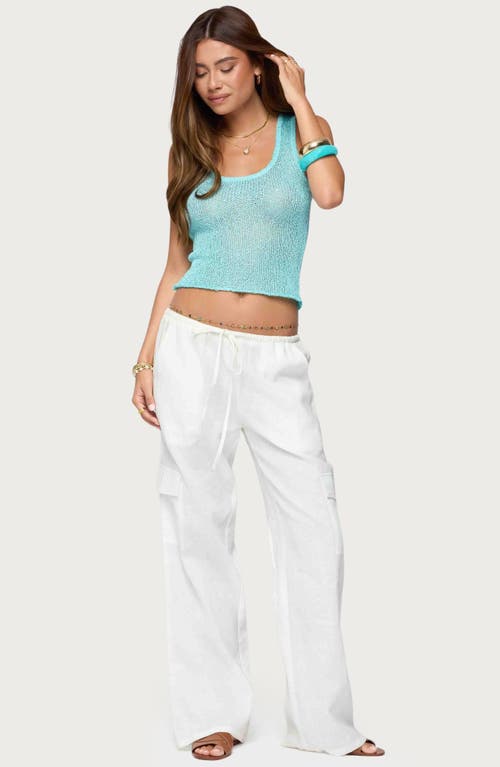 Edikted Eleora Sequin Knit Tank Top In Blue