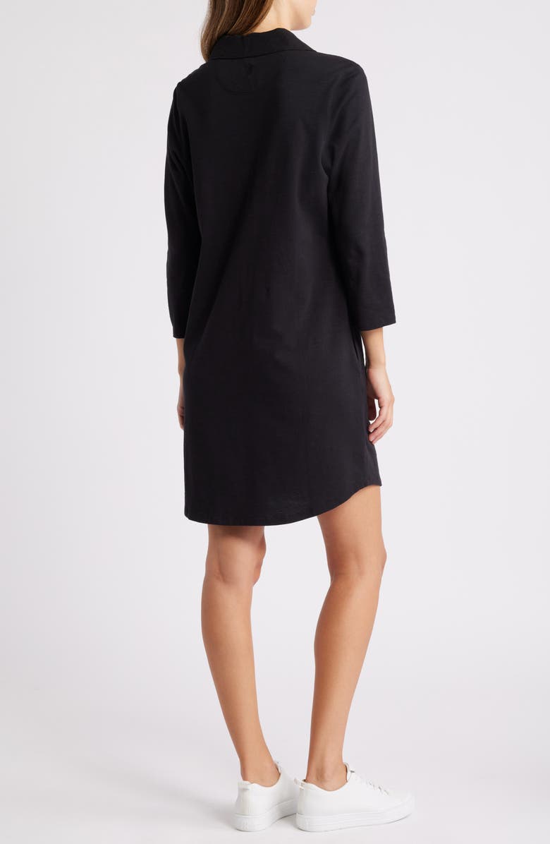 Tommy Bahama Ashby Isles Long Sleeve Cotton Jersey Polo Dress, Alternate, color, Black
