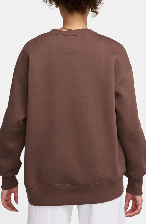 Nike Phoenix Fleece Oversize Crewneck Sweatshirt In Brown