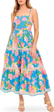 FLYING TOMATO Floral Print Cotton Maxi Dress