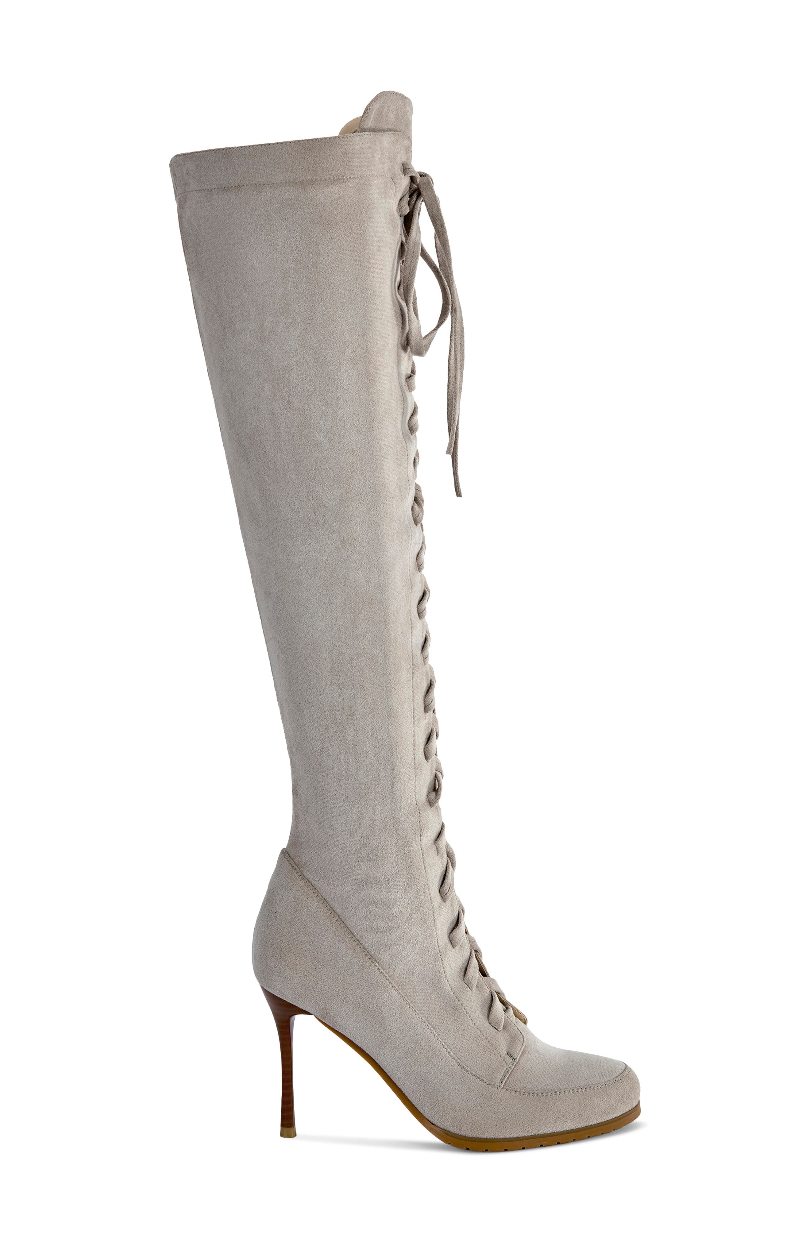 Turner Lace-Up Over the Knee Boot, Alternate, color, GREY