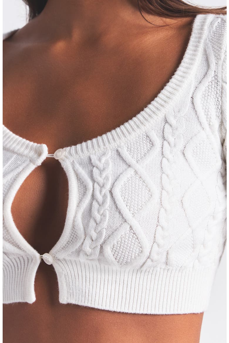 Sweater Knit Crop Cardigan, Alternate, color, IVORY