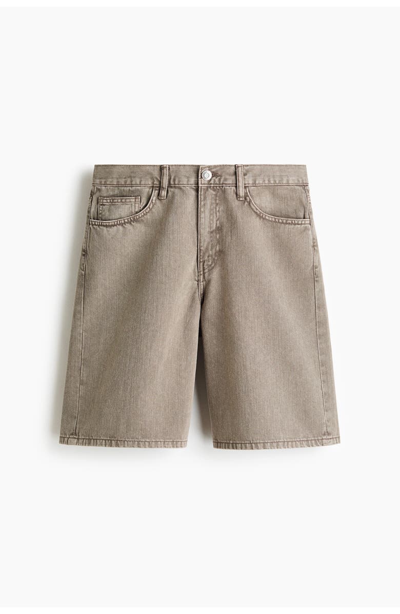 H&M Relaxed Denim Shorts, Alternate, color, Beige