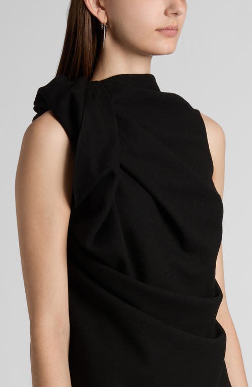 Alexander Mcqueen Wool Crepe Dress In Black