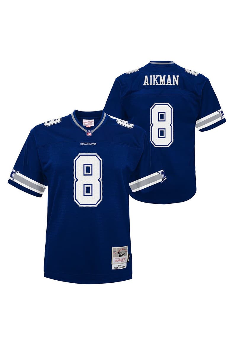 Youth Mitchell & Ness Troy Aikman Navy Dallas Cowboys 1996 Legacy Jersey, Main, color, Navy